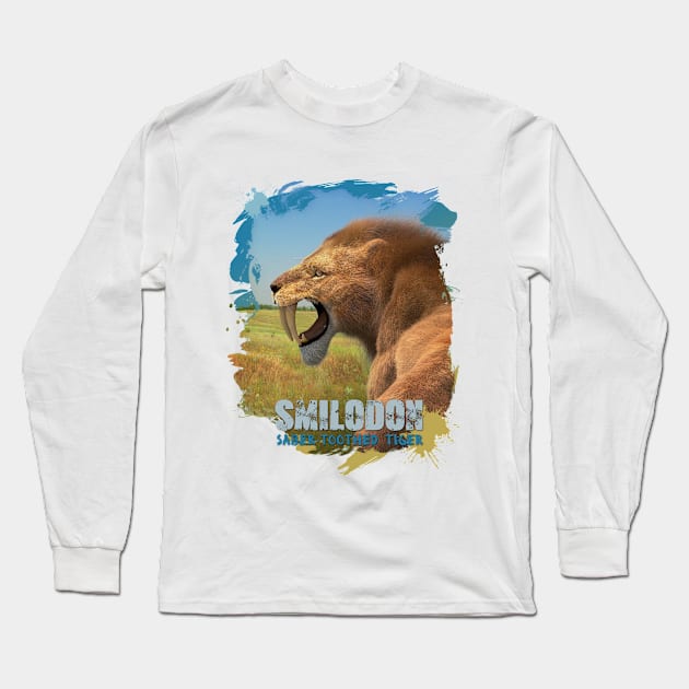 Smilodon Long Sleeve T-Shirt by Mauro_t_shirts